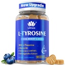 L Tyrosine Focus Supplement Gummies 1100mg pre dospelých, Brain Dopplements for Memory and Focus, L-Tyrosine Gummies with Ashwagandha, I-Theanine for Calm & Mood - Vitamín B6 & B9 for Energy-Vegan, 60ct