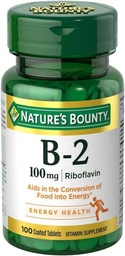Prírodný vitamín B-2 100 mg, 100 tabliet (balenie 12 tabliet)