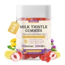 Milk Thitle Gummies with 2000MG Extract, Liver Health Support Gummies, Silymarin Milk Thitle Supplement with Artichoke, Dandelion, Turmeric Curcumin, No Sugar, for Adults, Vegan, 90 Count