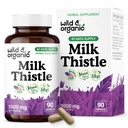 Wild & Organic Milk Thistle Kapsule 1000mg - Pečeň Detox Doplnky - Silymarin Milk Thistle Powder for Pečeň Cleans - 90 Vegan Kapsule - 45-Days Supply - No Fillers, Non-GMO