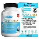 BestBreath Oral Probiotic MAX - 40 miliárd CFU - Podpora pre Zuby, Gumy, ucho, nos, Trpenie a trávenie zdravie - 60 kapsúl (1)