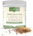 Lignans for Life - Natural Bulk Ground Ľanseed Powder - Omega 3 & 6 Mastné kyseliny vyplnené High Fiber Antioxidanty - Podpora Zdravé srdce a vlasy, Zdravý imunitný systém - 60 Servis 80mg na kartu, 1 balenie