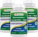 Najlepšie Naturals, Glucosamine Chondroitín MSM Supplements, 2600 mg per Serving, 90 Kapsule (90 Počet (Pack of 3))