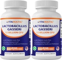 Vitamatic Lactobacillus Gasseri - 12 miliárd na DR kapsule - 60 Počet - Podpora trávenia - Vyrobené s prebiotickým inulin Fiber- 2 balenie