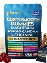 Corti-Smooth Cortisol Support Gummies with Magnesium, L-Theanine, Ashwagandha, Phosphatidylserine, Bacopa Monnieri, Lions Mane, Ginkgo Biloba, Valerian Root (60 Gummies - Mixed Berry Flavor)