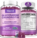 2 balenie Glukozamín Chondroitín Gummy, extra sila Glukozamín Chondroitín MSM s bazami a kurkuma, Spoločné zdravie, Flexibilita, Antioxidant, Immune for Adults-Blueberry Ochutené, 120 Gummies