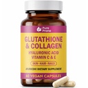 Pure Prana Glutathione & Vegan Collagen Builder Capsules with Hyaluronic Acid, Vitamin C, E, Turmeric & Black Pepper - Plant Based Formula for Daily Skin & Hair Nail Care Support - 60 Caps