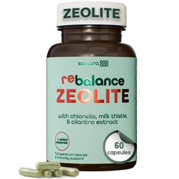 Enhanced Total Body Zeolit Detox - Pečeň Čistenie Detox & Toxin Binder w/Zeolit Clinoptilolite, Chlorella, Milk Thitle & Minerals, Gut Health & Immune Support for Adults, Vegan Capsules, 60ct
