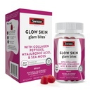 Swisse Glow Skin Glam Bites – Collagen Peptides, Hyaluronic Acid & Sea Moss – Supports Skin Elasticity & Hydration – Zero Sugar Gummies for Adults – Blueberry Lavender Flavor, 60 Count