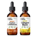 Divoká a organická cejlónska škorica Tinktúra 2 fl oz & zázvor koreňová tinktúra 2 fl oz