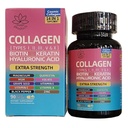 Collagen Peptides Types I, II, III, V & X, 64000 MCG, 14 in 1, Biotin, Keratin, Hyaluronic Acid, Magnesium, MSM, Grape Seed, Vitamin A C & E, Black Pepper, Quercetin, Folate, Zinc (90 Veggie Caps)