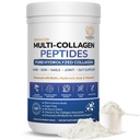 Multi Collagen Peptides Powder Grass Fed Types I II III V X with Biotin - Hyaluronic Acid & Vitamin C — Collagen for Hair Skin Nails Joints — Unflavored Sugar Free — 1.1 lb (500g)