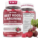 Repa koreňové Gummy a L-arginín, Doplnky oxidu dusnatého pre mužov a ženy w/Organic Beets, B1, B2, B3, B5, B6, Folát, B12 pre podporu zvyšovania a obehovania energie, bez cukru, 120 Cts