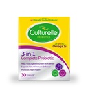 Culture 3-in-1 Complete Probiotic Daily Formule, Once per Day Probiotic Supplement, pomáha váš tráviaci systém pracovať lepšie, podporuje prírodné imunitné obrany, Plus Omega 3's, non-GMO, 30 Počet
