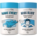 Legendairy Milk Glow & Flow Self-Care Set – Mane Event™ Hair Growth Vitamins + Miss Bliss™ Daily Stress Support – Biotin, Collagen, Saffron & Magnesium for Hair, Skin + Calm