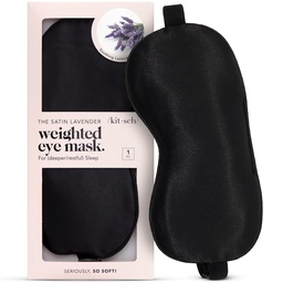 Kitsch Weighted Satin Sleep Mask - Weighted Eye Masks for Sleep and Travel - Lavender Ultra-Soft Sleeping Eye Mask for Women and Men - Light Blocking, Adjustable Strap, (4.1oz/116g)