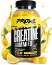Monohydráty kreatínu Gummy - Kreatínové Gummy pre mužov a ženy - Svalový rast, sila, & Recovery - Vegan, Non-GMO, & Gluten-Free - Prírodná citrónová príchuť - (30 Servings, 120 Počet)