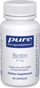Pure Encapsulations Biotin 8 mg - B Vitamín doplnok k pomoci úľave od stresu, vlasy, koža a nechty Posilnenie, Metabolizmus, Karbohydrát Podpora a nervový systém* - s Premium Biotin - 60 Kapsule