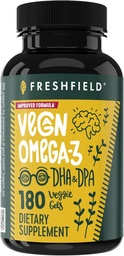 Vegan Omega 3 DHA: Algae Oil, Most Reviewed, Carragenan Free, Udržateľný, Testovaný, žiadne ťažké kovy, Rybí olej Alt, Plant Based Omega. Podporuje srdce, mozog, spoločné zdravie w/DPA