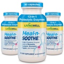 HEAL-N-SOOTHE Spoločné podporné doplnky - Proteolytické enzýmy ako Hypromelain & Papain, s Boswellia, Turmerica & Ginger- podporuje proteínové tráviace funkcie & Body Defense Wellness- 90 Počet (3 balenia)