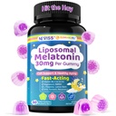 NEVISS Liposomal Melatonin 30mg Per Gummy for Antioxidant/Brain, Extra Strength High Dose, for Adults 45 50 60 70+ Sleep, Folate | ALA | DHA | Lions Mane | Resveratrol | Cognition, Cell, Healthy-Aging