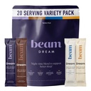 Beam Dream Sleep Powder – Sleep Aid for Adults with Melatonin, Magnesium, L-Theanine, Reishi Mushroom & Apigenin Sleep Supplement, Sleepy Cocoa Bedtime Drink Mix, Variety Pack, 20 Servings
