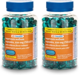 A+Health Naproxen Sodium 220 Mg Liquid Gels Back and Muscle Pain,Pain Reliever/Fever Reducer (NSAID),180 Count (Pack of 2)