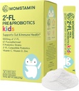 MOMSTAMIN 2'-FL HMO Prebiotiká a probiotiká pre deti, 1000mg ľudského mlieka Oligosacharid 2'-FL prášok, patentovaný 11 kmene, zdravý Gut Mikrobiome, Immune & Digestive Supplement, IBS Relief - 30 Sticks