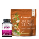 Vitauthority Multi Collagen Burn Capsules: Hydrolyzed Protein Peptides with Hyaluronic Acid and Bone Broth Collagen Delicious Chicken Noodle Flavored - Packed with 16g of Protein