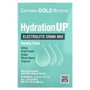 California Gold Nutrition HydrationUP®, Electrolyte Drink Mix with Calcium Lactate, Vitamins C & E, Variety Pack, 20 Packets, 0.14 oz - 0.17 oz (4 g - 4.8 g) Each