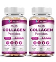 Multi Collagen Peptides Softgel for Women & Men - Type I, II, III, V, X - Hydrolyzed Collagen Peptides with Biotin, Vitamin C & Hyaluronic Acid - Support Skin Hair Nail & Joint - Non GMO, 120 Softgel