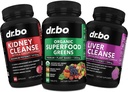Organické Superfood Zelené a ovocné doplnky - Pečeň obličky Čistenie Detox podpora doplnok - Zelená Vegetarián prášok Zmes zeleninových potravín a pomôcť opraviť obličky, regulátor močového mechúra a močových ciest zdravie