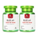 JúlDeer 2 Fľaše Antarktída Krill Oil 1000 mg s Omega-3s EPA, DHA, Astaxantín a fosfolipidy 60 Softgels Supplement No Fishy Dochuť pre kĺb, srdce, mozog a imunita - 120 Softgels