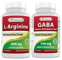 Najlepšie prírodné L-arginín 1000 mg & GABA doplnok 750mg