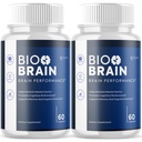(2 Pack) Bio Brain Capsules, Official Bio Brain Supplement Pills with All Natural Ingredients, Advanced Health Supplement Pills with Maximum Strength Premium Vitamins for Women & Men (120 Capsules)