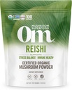 Om Mušroom Superfood Reishi Organic Mushroom Powder, 100 Servírovanie, Organické Adaptogen Powder for Stres Relief and Immune Health