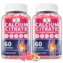 2 Pack-Calcium Citrate 1200mg Gummies for Women & Men,Pure Calcium Chews Supplement,Supports Bone,Teeth & Immune Health,High Absortion,Sugar Free,Vegan-Peach Flavor-60 Day Supply