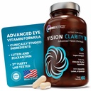 OmniBiotics Vision Clarity Eye Vitamin and Mineral Supplement - Lutein and Zeaxanthin Macular Health Supplement for Adults - 60 Vegan Capsules