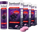 Sambucol Black Elderberry tablety s vitamínom C a zinkom - Imunitná podpora doplnok, Black Elderberry s zinkom a vitamínom C šumivé tablety, vysoké antioxidanty, nápoje Závraty - 15 tabliet