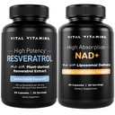 Vitálne vitamíny kapsuly Resveratrol + NAD+ Dodatok