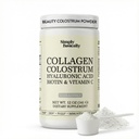 Colostrum & Collagen Peptides Powder with Biotin, Hyaluronic Acid & Vitamin C | Gut Health & Bloating, Immune Support, Hair, Skin & Nails Supplement | Unflavored | 30 Servings