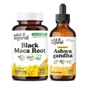 Wild & Organic Black Maca Root 120 Capsules & Ashwagandha Tincture 4 fl oz