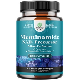 Vitamín B3 Niacínamid 500 mg kapsuly - mitochondriálna energia a potentné kožné doplnky - AKA vitamín B3 Niacín 500mg bez Flush a nikotínamid 500mg - bez Flush Niacin Supplement - 180 Počet