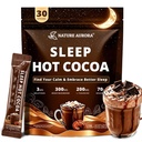 Mushroom Hot Cocoa Powder, Natural Sleep Nighttime Powder, Calm Drink Mix with L-Theanine, Apigenin, Reishi, Magnesium & Melatonin, Sleepy Hot Chocolate for Relax & Focus, Brownie Batter, 30 Servings