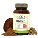Herbal Roots Organic Reishi Mushroom Capsules - Made with Fruiting Bodies - Support Energy, Vitality, Immune & Heart Health - 60 Vegan Capsules