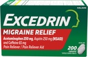 Excedrin Migréna Relief Caplets to Alleviate Migréna príznaky - 200 Počet