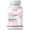 Lumine Organics Collagen Capsules – Types I, II, III, V & X Hydrolyzed Collagen Peptides with Vitamin C & Hyaluronic Acid – Support Hair, Skin, Nails & Joints – Non-GMO, Gluten Free, 120 Capsules
