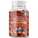 Plant.O Organic Probiotic Gummies for Women, Men & Kids [5 miliárd CFUs USDA Certified] Help Support Digestion, Bloating, Zápcha a imunitný systém, Jahodová príchuť, 30 Chewable Probiotics