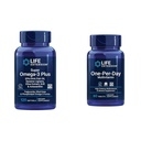 Rozšírenie života Super Omega-3 Plus EPA/DHA rybí olej, sezamové lignány, olivový extrakt a jednodenný multivitamínový 