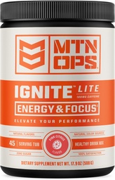 MTN OPS Ignite Lite Energy Drink prášok Glutén bez obsahu oxidu dusnatého doplnok nápoja Mix, L arginín, L citrulín, kofeín a nootropný bezcukrový nápoj Mix, 45 Servings, ružové Citrus